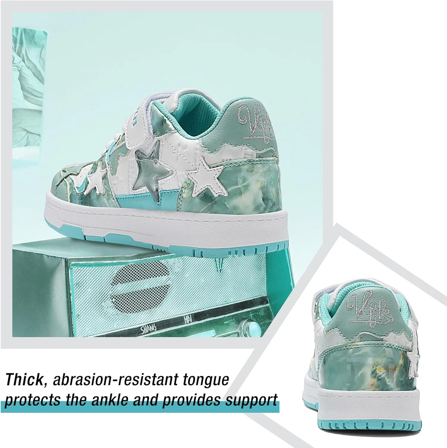 Kids Sneakers Fashion Comfortable Casual Athletic Tennis Shoe Breathable Lightweight Slip on Sports Shoes