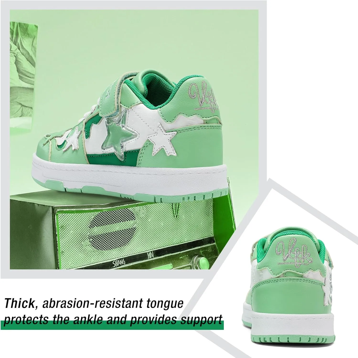 Kids Sneakers Fashion Comfortable Casual Athletic Tennis Shoe Breathable Lightweight Slip on Sports Shoes