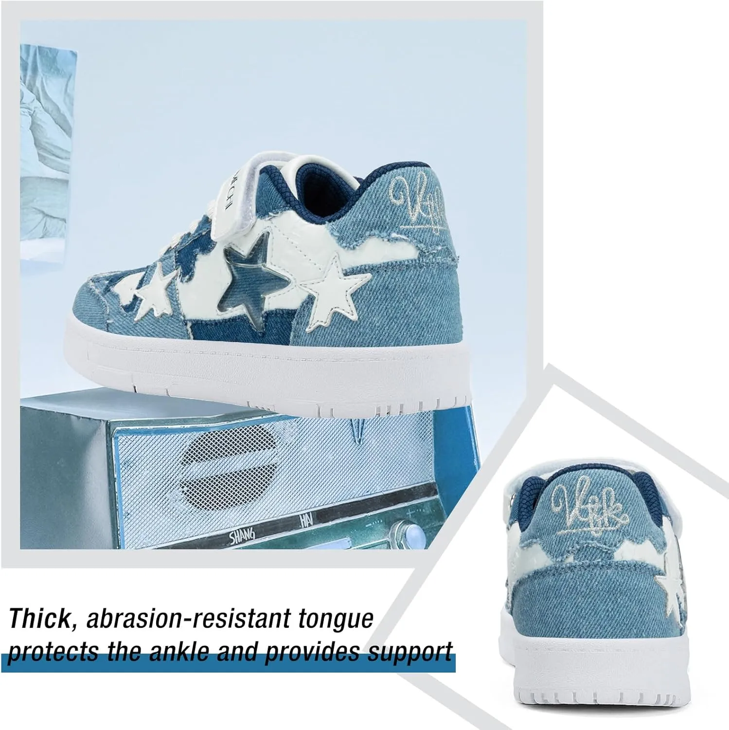 Kids Sneakers Fashion Comfortable Casual Athletic Tennis Shoe Breathable Lightweight Slip on Sports Shoes
