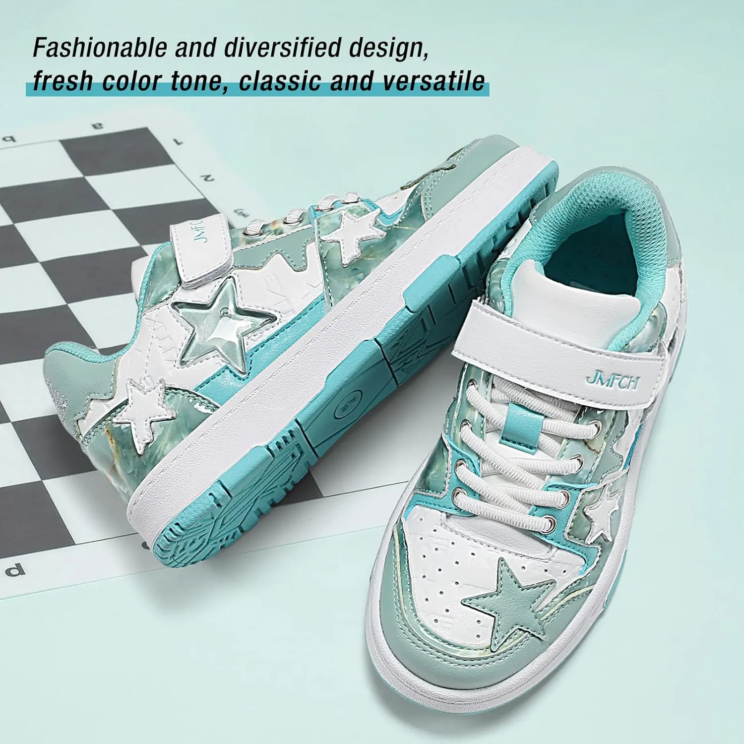 Kids Sneakers Fashion Comfortable Casual Athletic Tennis Shoe Breathable Lightweight Slip on Sports Shoes