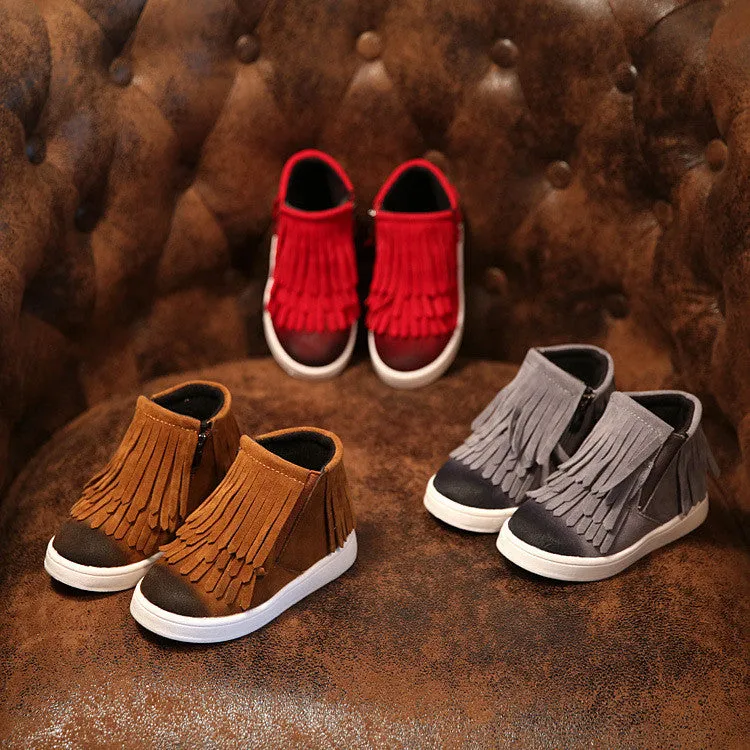 Kids Trainers Baby Shoes Girls Boys Boots Rubber Boot Baby Fashion Sport Shoes Superfly Original Tassel Shoes Comfortable