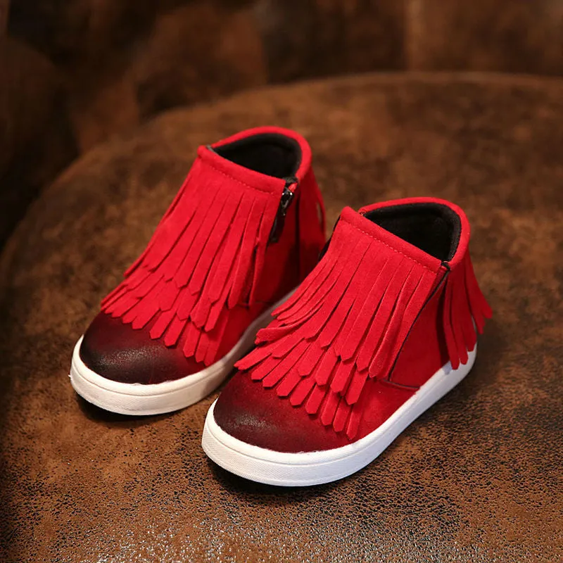 Kids Trainers Baby Shoes Girls Boys Boots Rubber Boot Baby Fashion Sport Shoes Superfly Original Tassel Shoes Comfortable