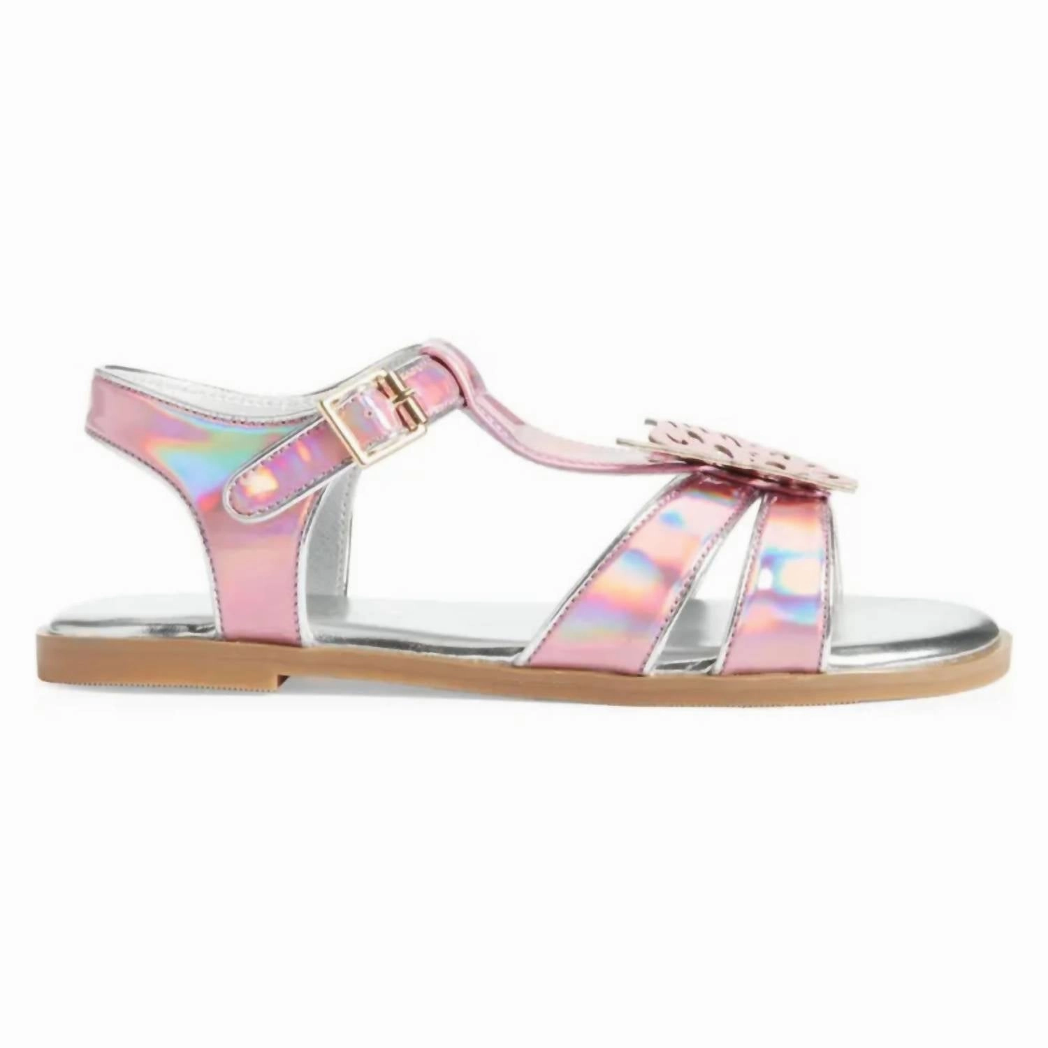 Kids Miss Butterfly Sandal In Rainbow Iridescent Bold Grip Enhanced Stability