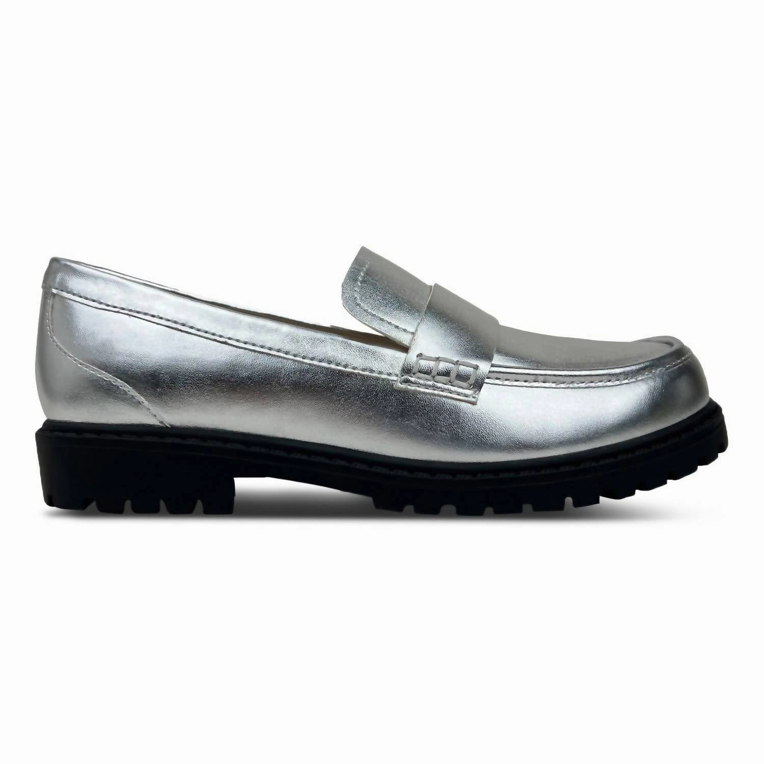 Kids Miss Lydia Loafer In Silver Casual Design Shock   Dispersion