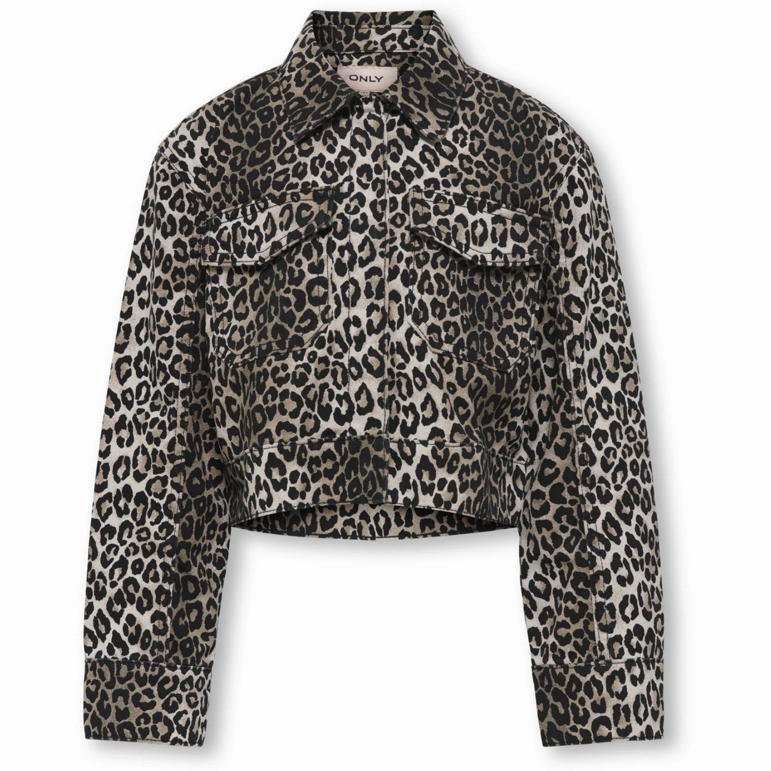 Drop Tail Hem kids ONLY Black Leo Sandra-Lumi Printed Jacket