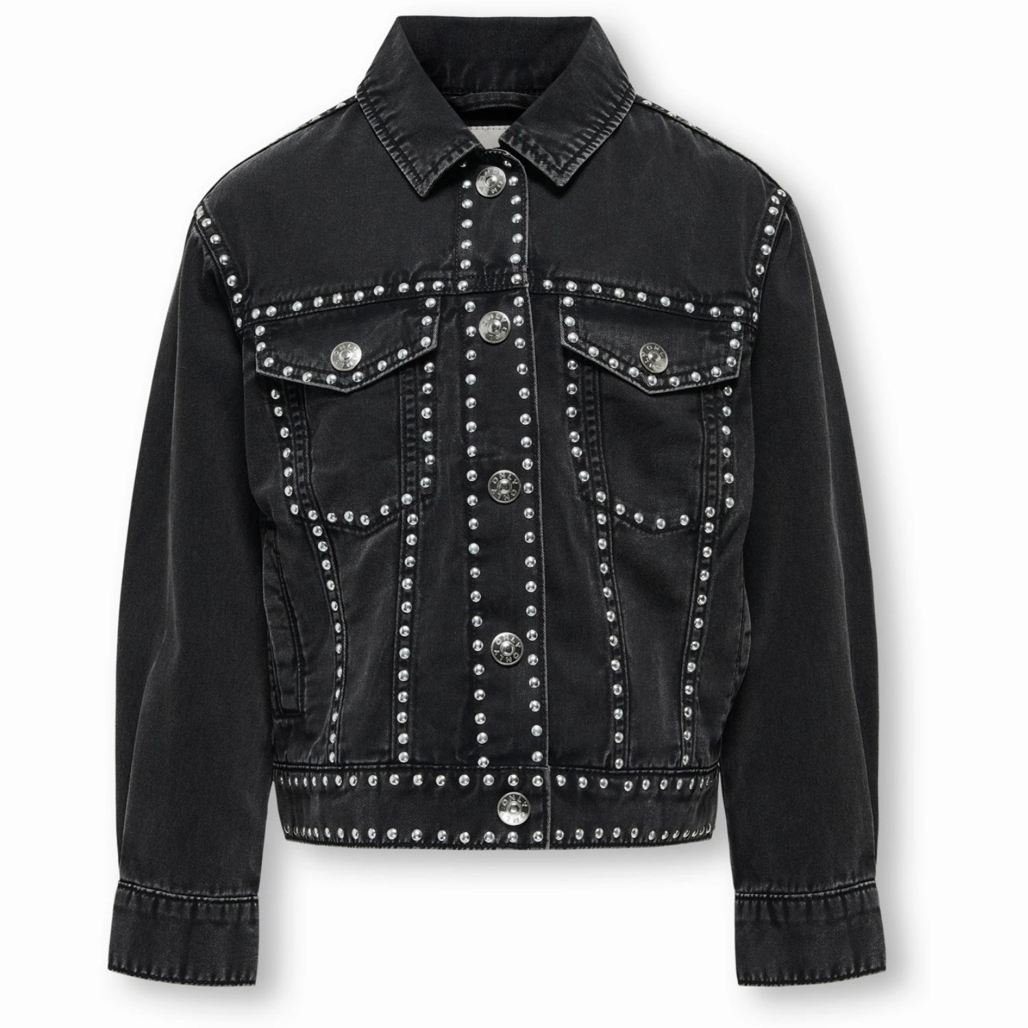 Smart Weather Style Weatherproof Zipper kids ONLY Black Manja Studded Jacket