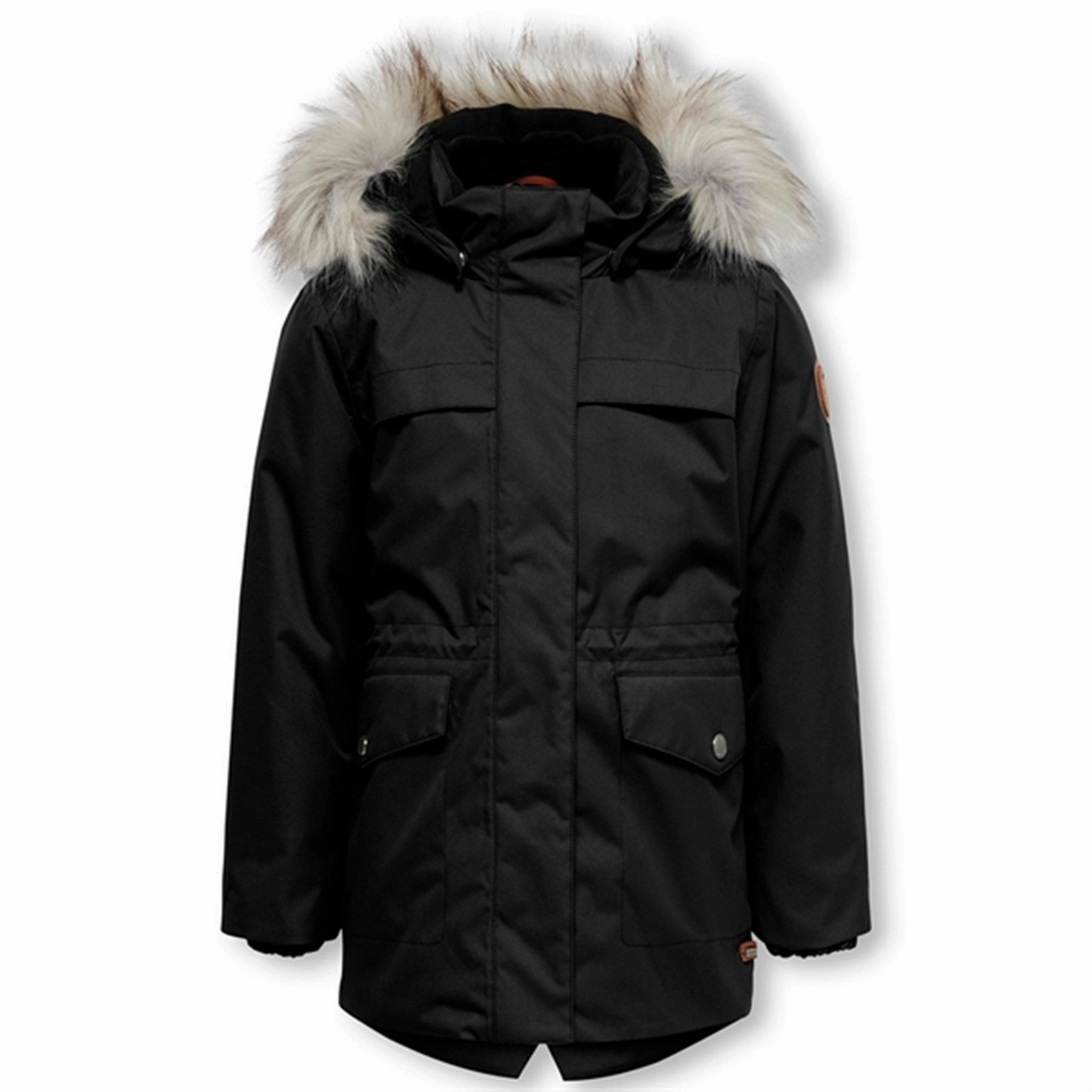 Light Reflectivity Trim kids only Black Newliva Waterproof Fur Parka Coat