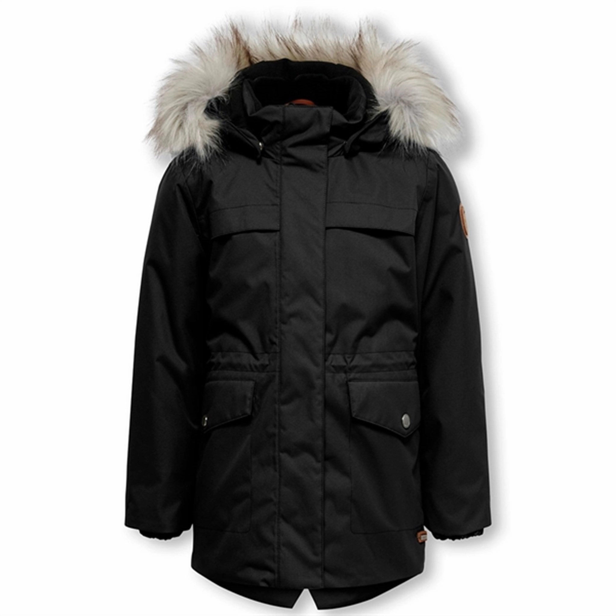 kids only Black Newliva Waterproof Fur Parka Coat Breathable Outer Shell