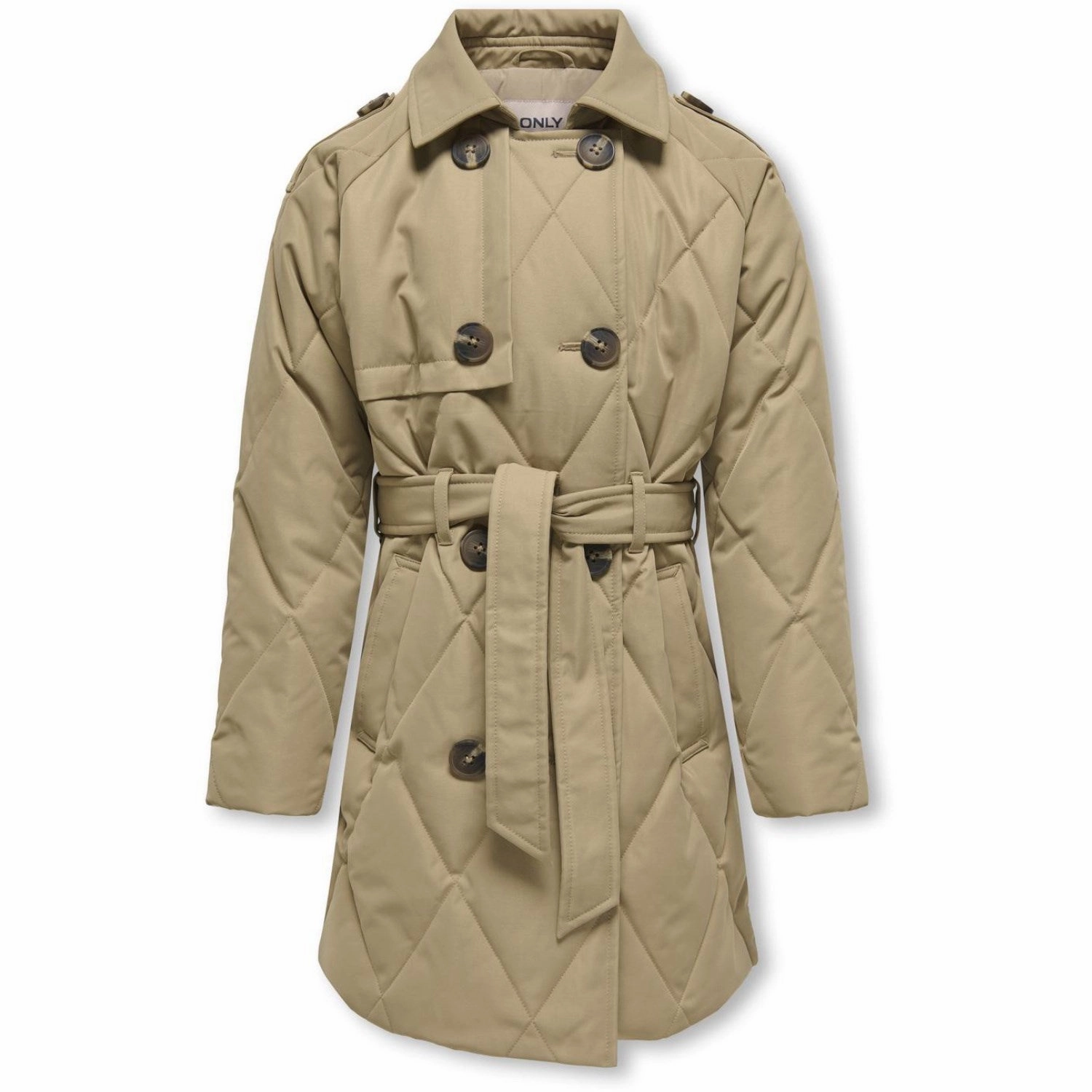 Seam Sealed Construction Checkered Style kids ONLY Petrified Oak Mauda Quilted Jacket