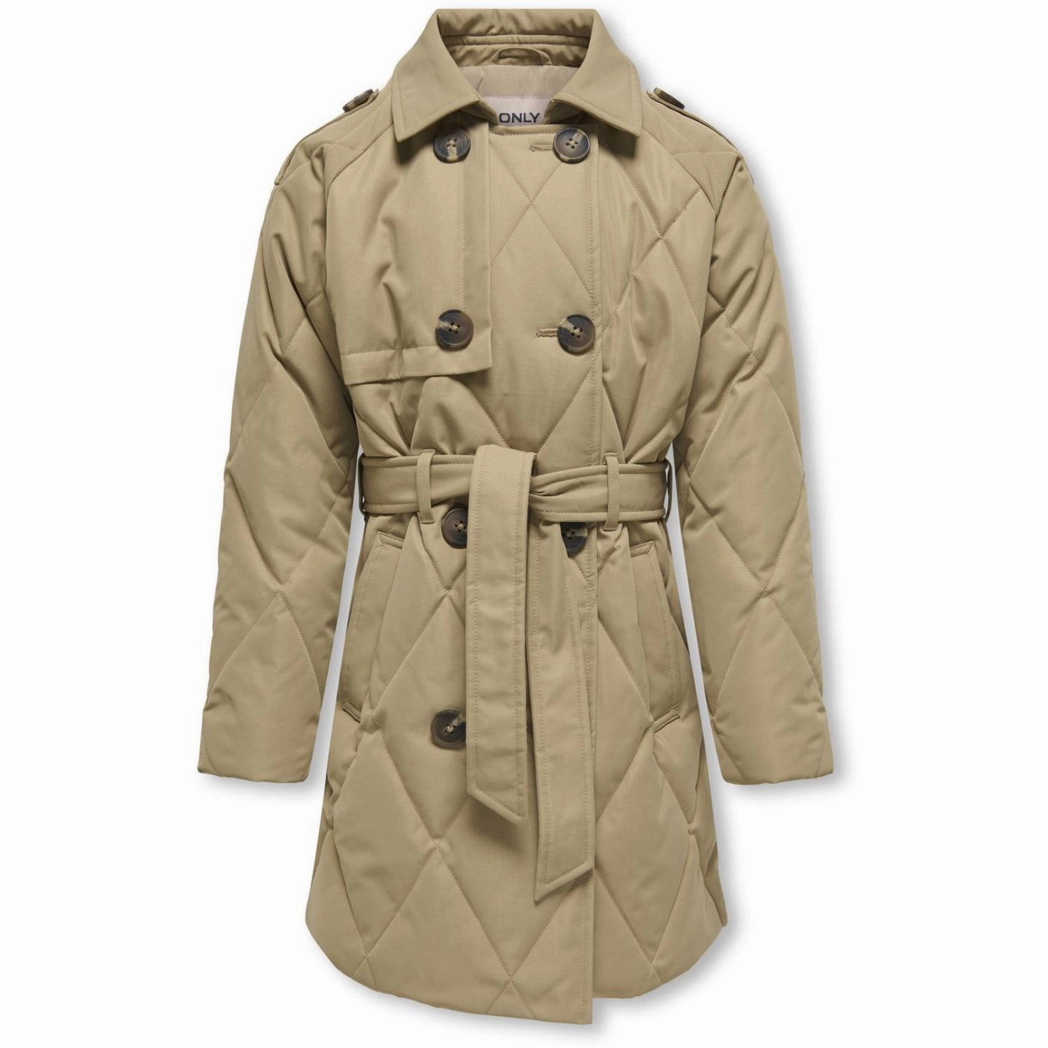 kids ONLY Petrified Oak Mauda Quilted Jacket Comfortable Urban Piece Reflective Trim