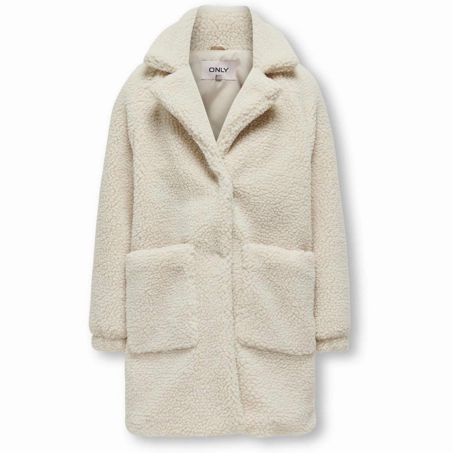 kids ONLY Pumice Stone Sandra Teddy Long Coat Stretchable Cuffs Taped Seam Construction
