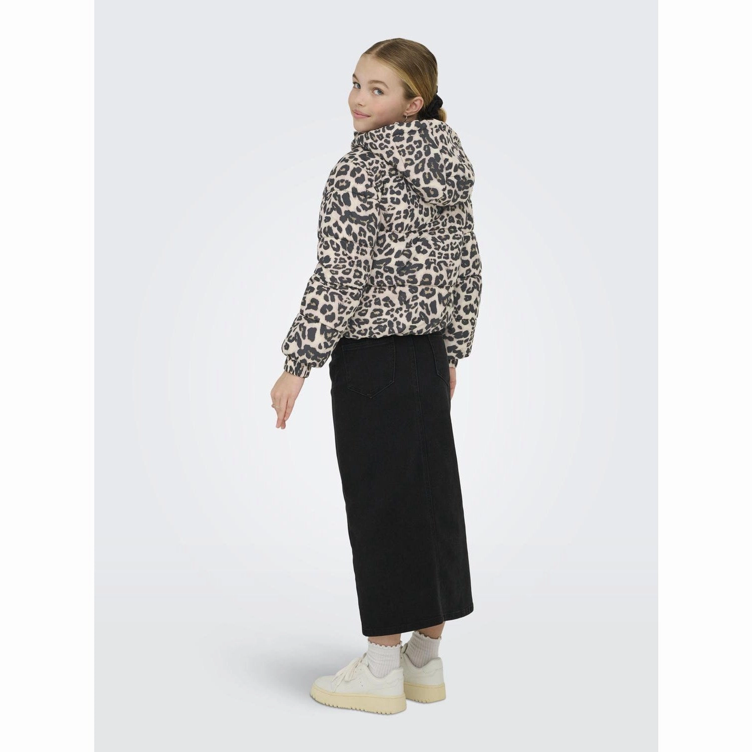 Modern Utility Outdoor Activity kids ONLY Silver Mink Leo Kogdalia Sht Puffer Aop Jacket Otw Noos