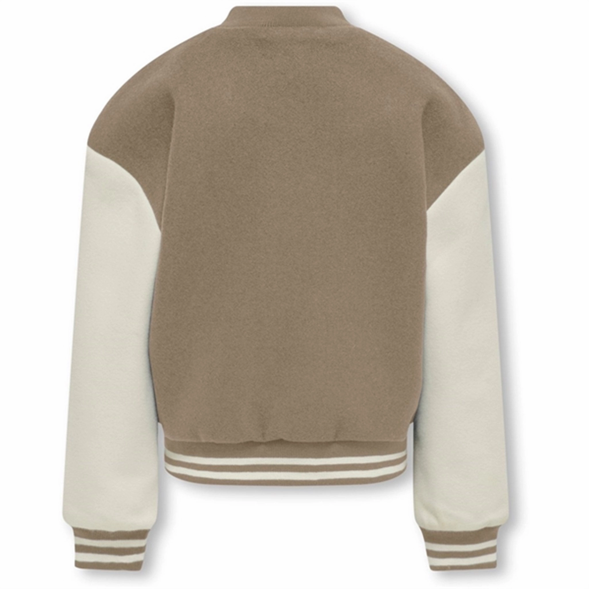 Kids ONLY Simply Taupe Cloud Dancer Silja Life Bomber Jacket FullLengthZip WaterRepellentExterior