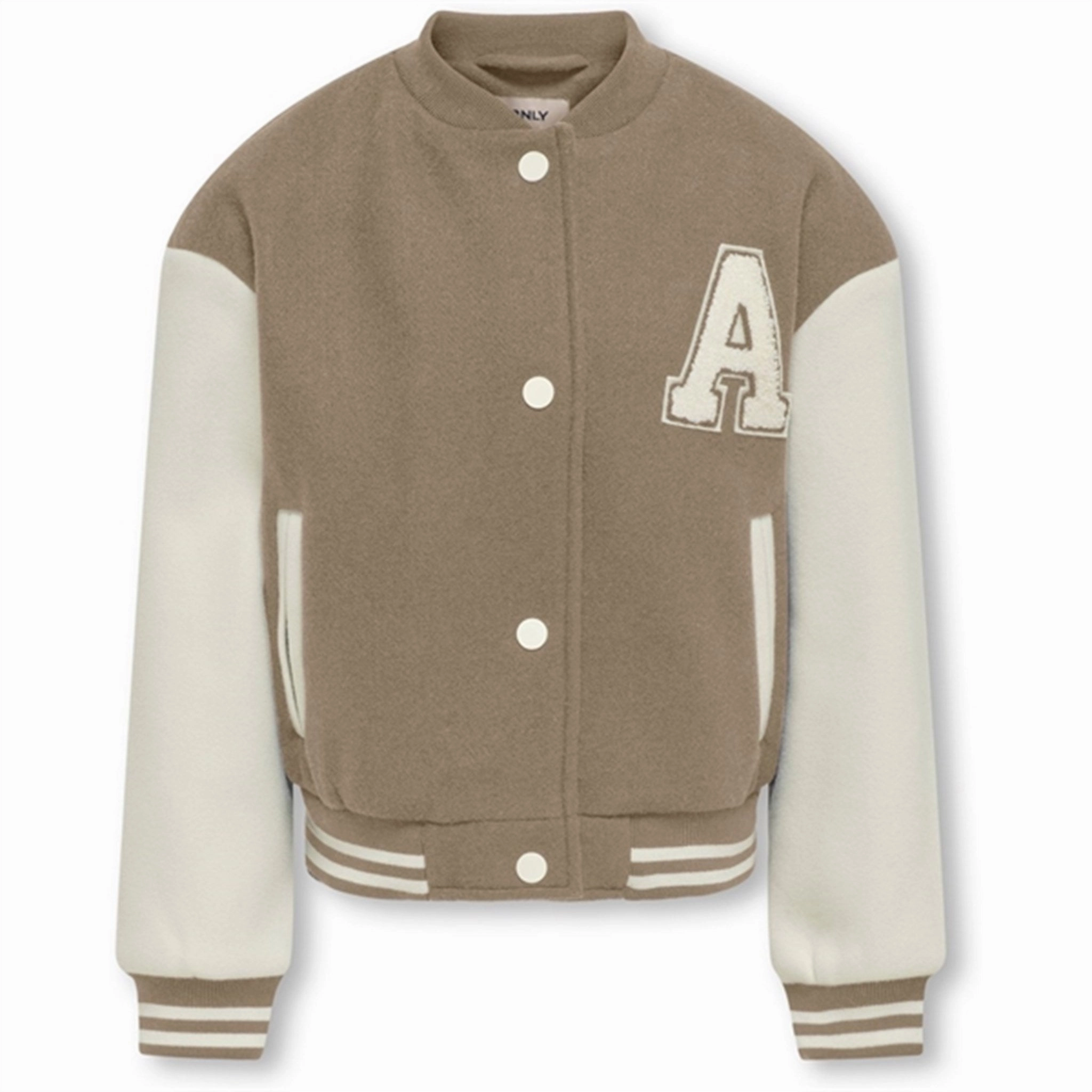 Kids ONLY Simply Taupe Cloud Dancer Silja Life Bomber Jacket Stretch Material