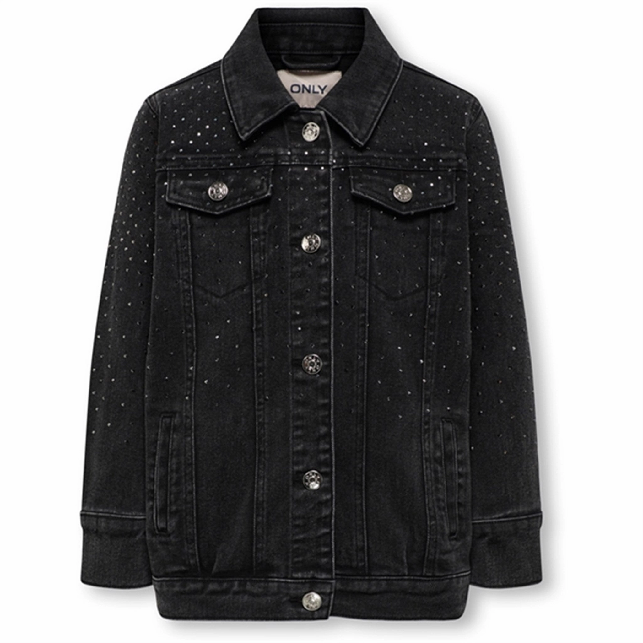 Water Resistant Non Restrictive Movement Kids ONLY Washed Black Jagger Rhinsten Denim Jacket