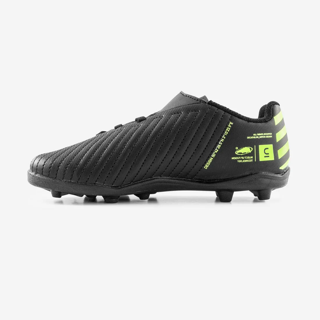 Kipsta Agility 100 Kid's Soccer Boots - Hard Ground - Black/Yellow