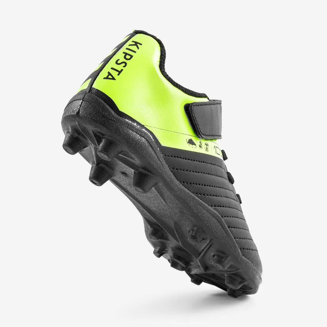 Kipsta Agility 100 Kid's Soccer Boots - Hard Ground - Black/Yellow