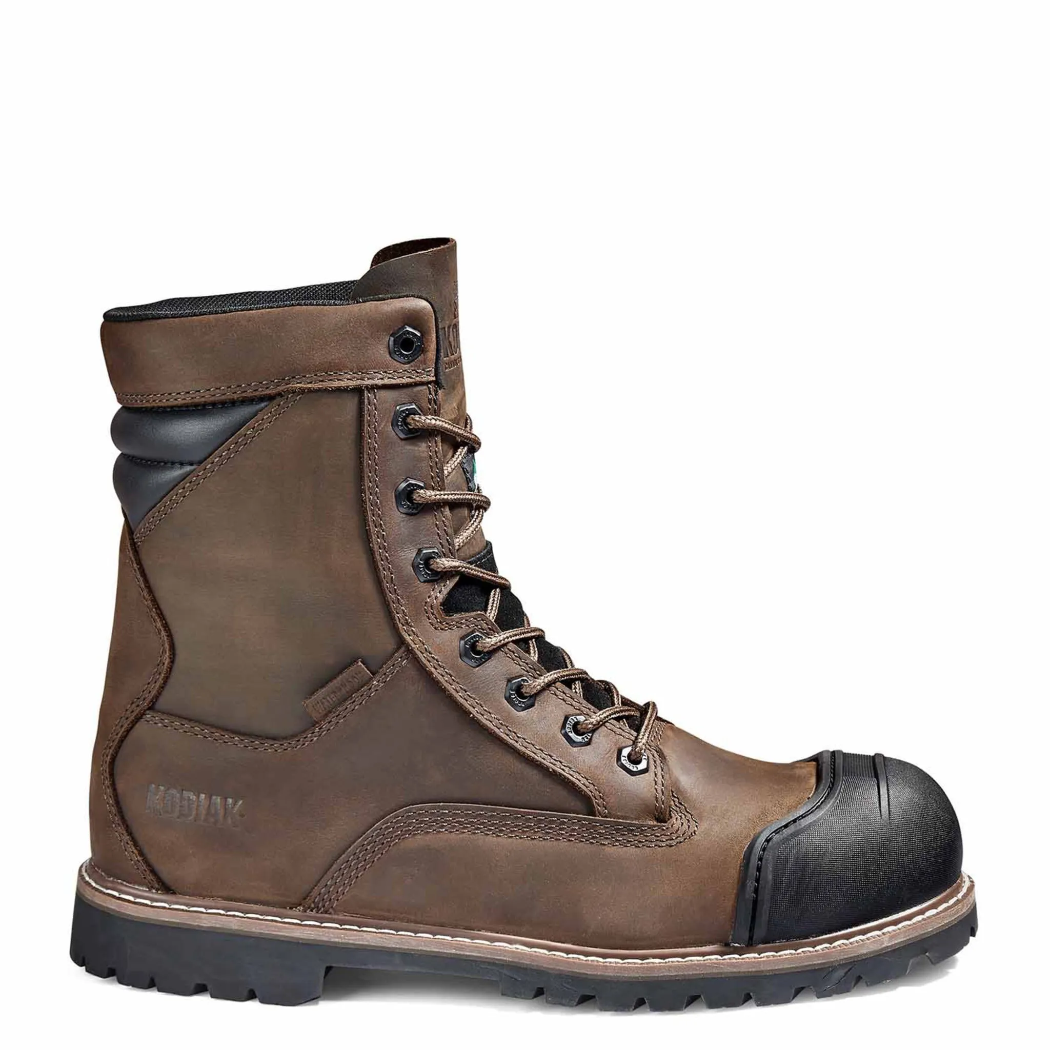 Kodiak Men's McKinney M.U.T.™ 8" Waterproof Safety Work Boots – Full Grain Leather, Composite Toe & Plate, Comfortzone Footbed | Sizes 7-15