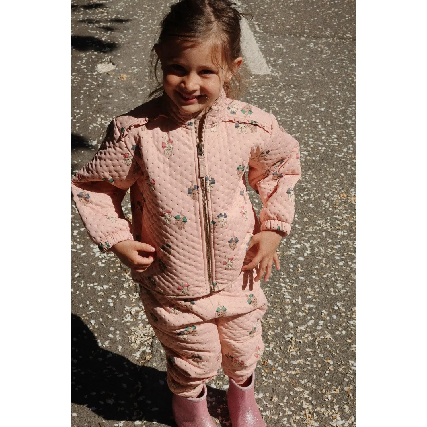 All Season Versatility Aramid Fiber Blend Konges Sl?jd Bow Kitty Pink Thermo Frill Jacket Grs