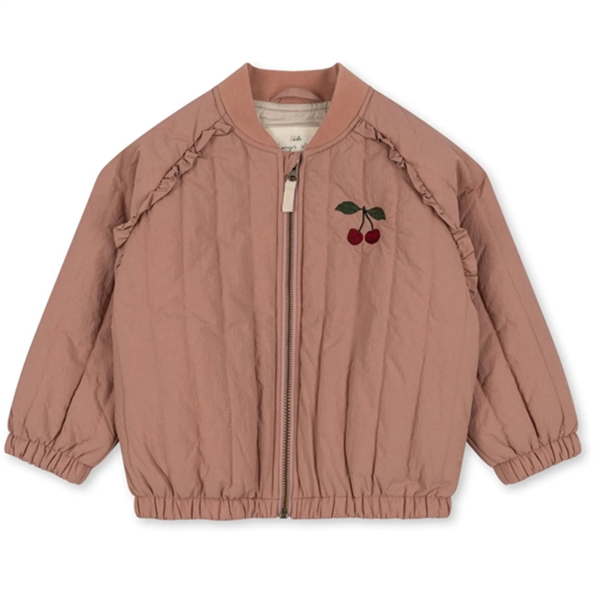 Flatlock stitching Konges Sl?jd Juno Frill Bomber Thermo Jacket Cameo Brown