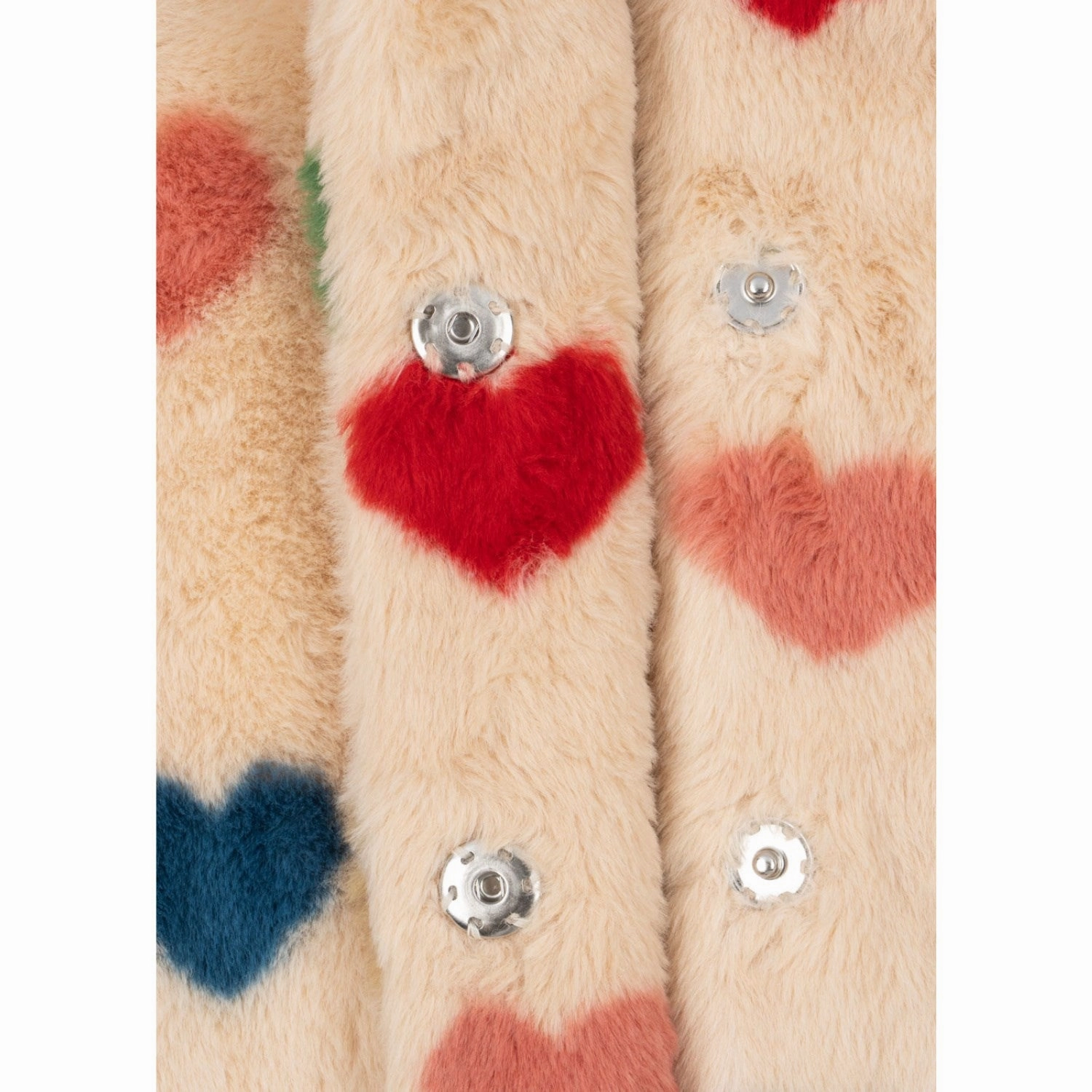 Konges Sl?jd Bon Coeur Color?? Fuzzie Coat Grs Concealed Zippers DoubleLayeredCuffs