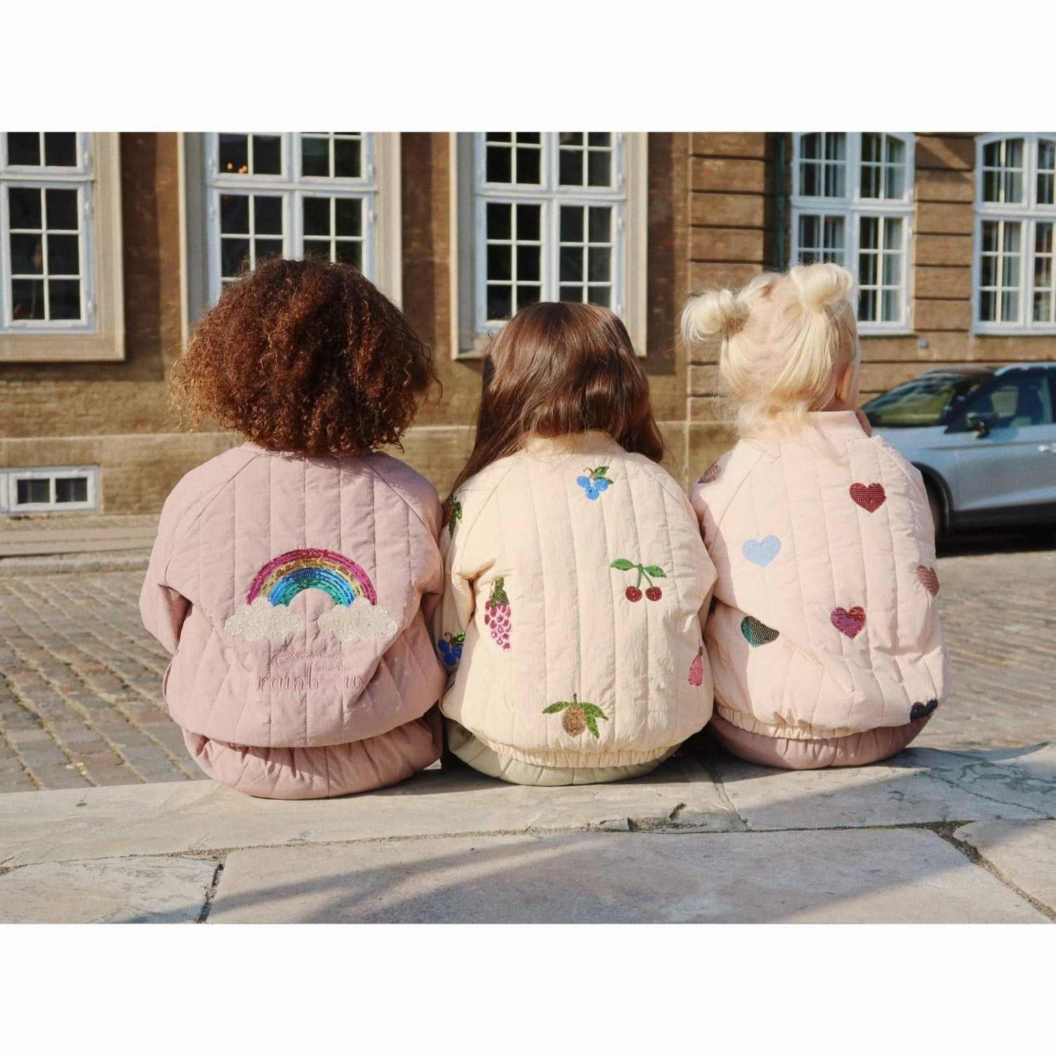 City Style Abrasion resistant Konges Sl?jd Cameo Rose Juno Sequin Bomber Jacket
