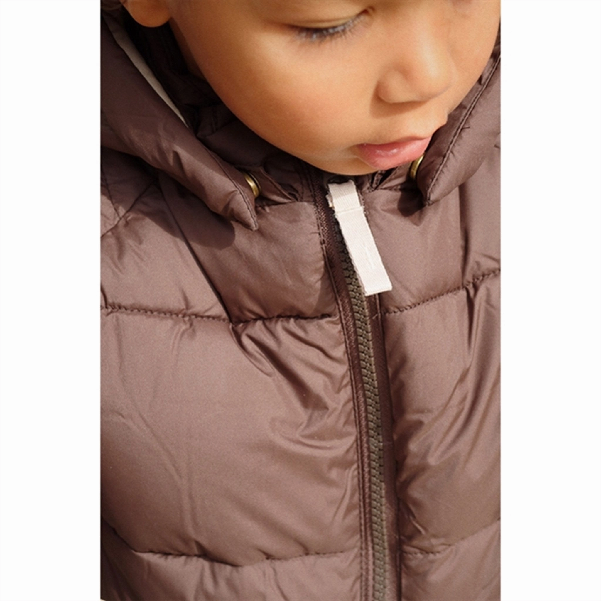 Konges Sl?jd Chocolate Brown Nuka Down Jacket Mid Length Design Fire Retardant Treated Fabric