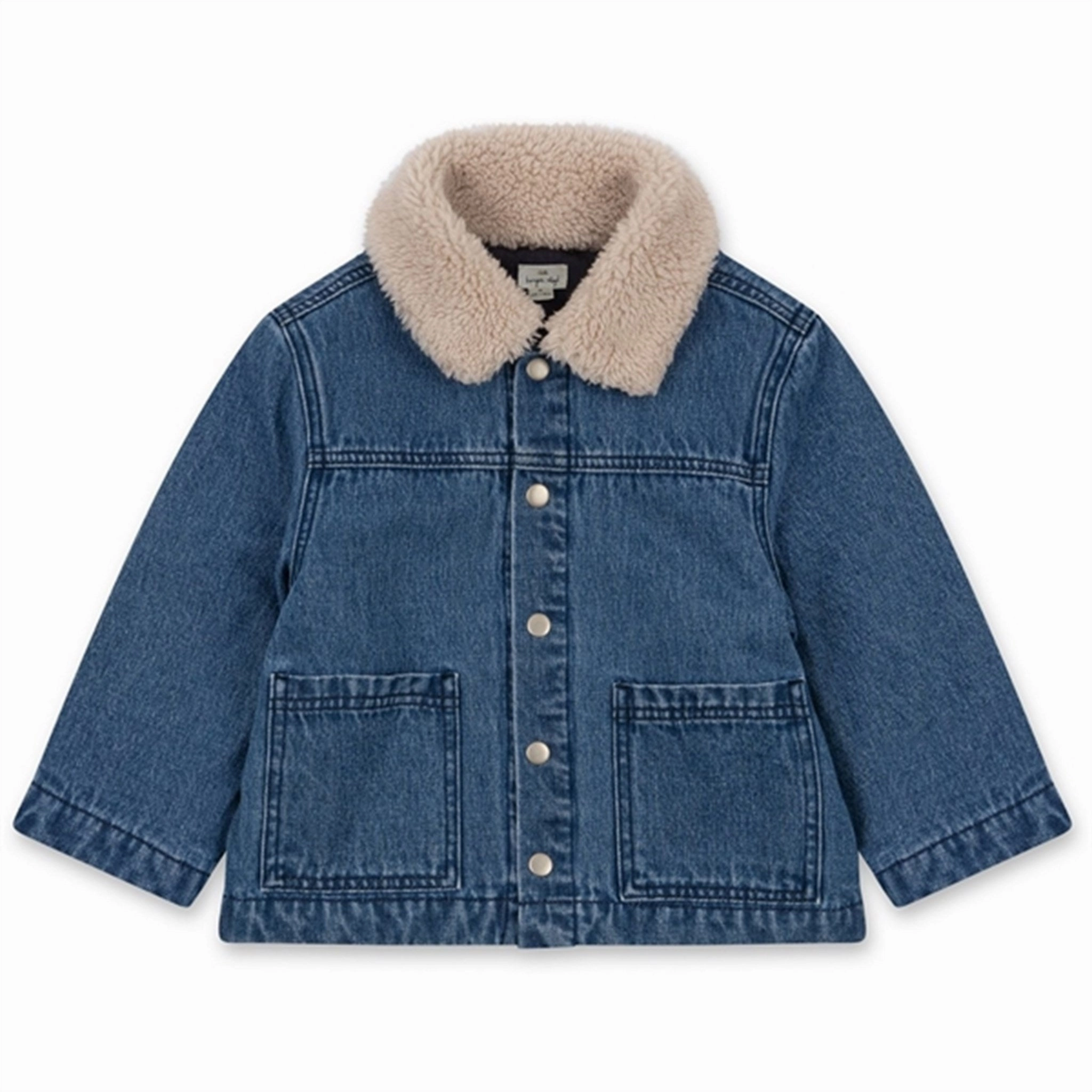 Konges Sl?jd Denim Blue Denim Jacket Smooth Zipper Track Thermal Insulated Jacket