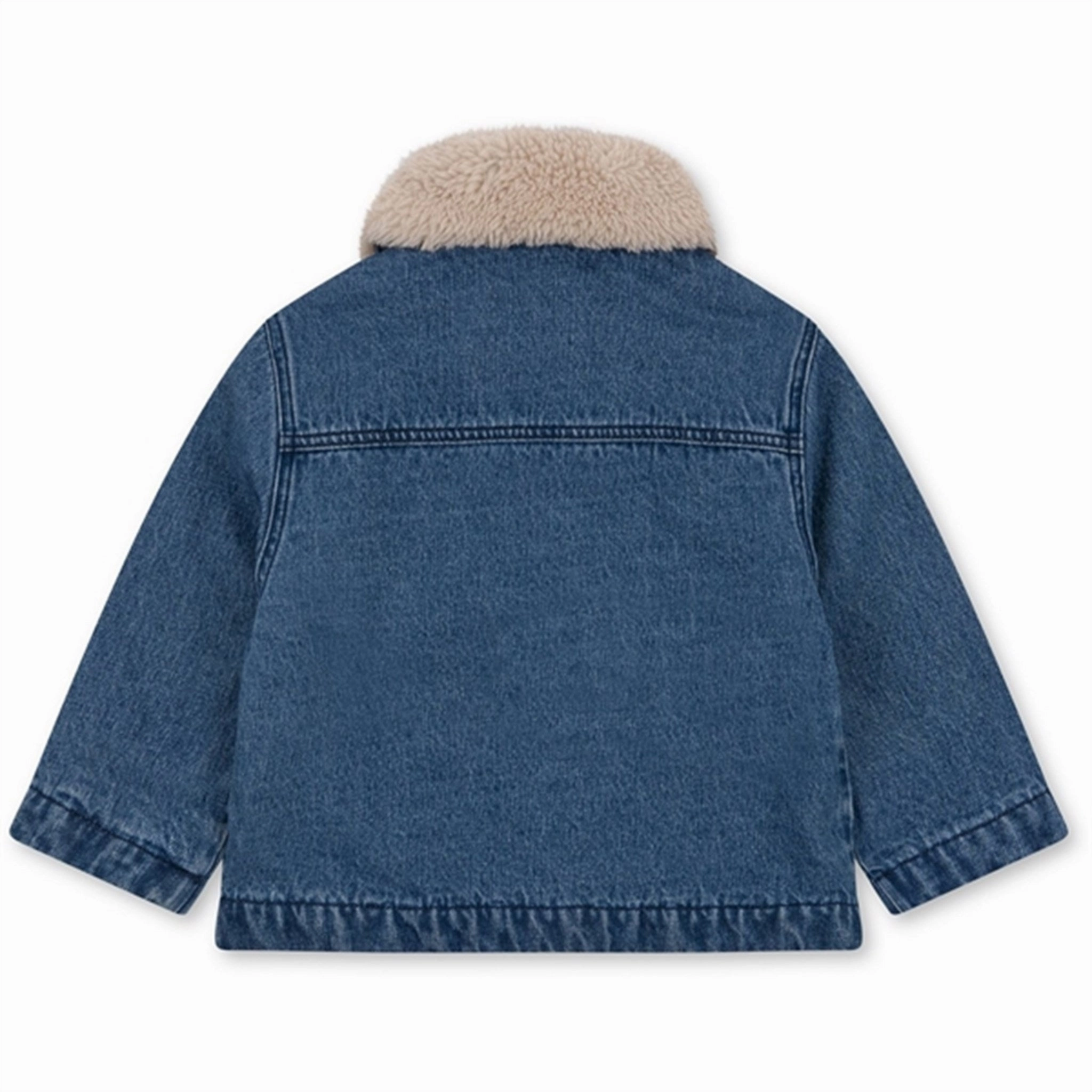 Konges Sl?jd Denim Blue Denim Jacket Abrasion Resistant Trim stand neck