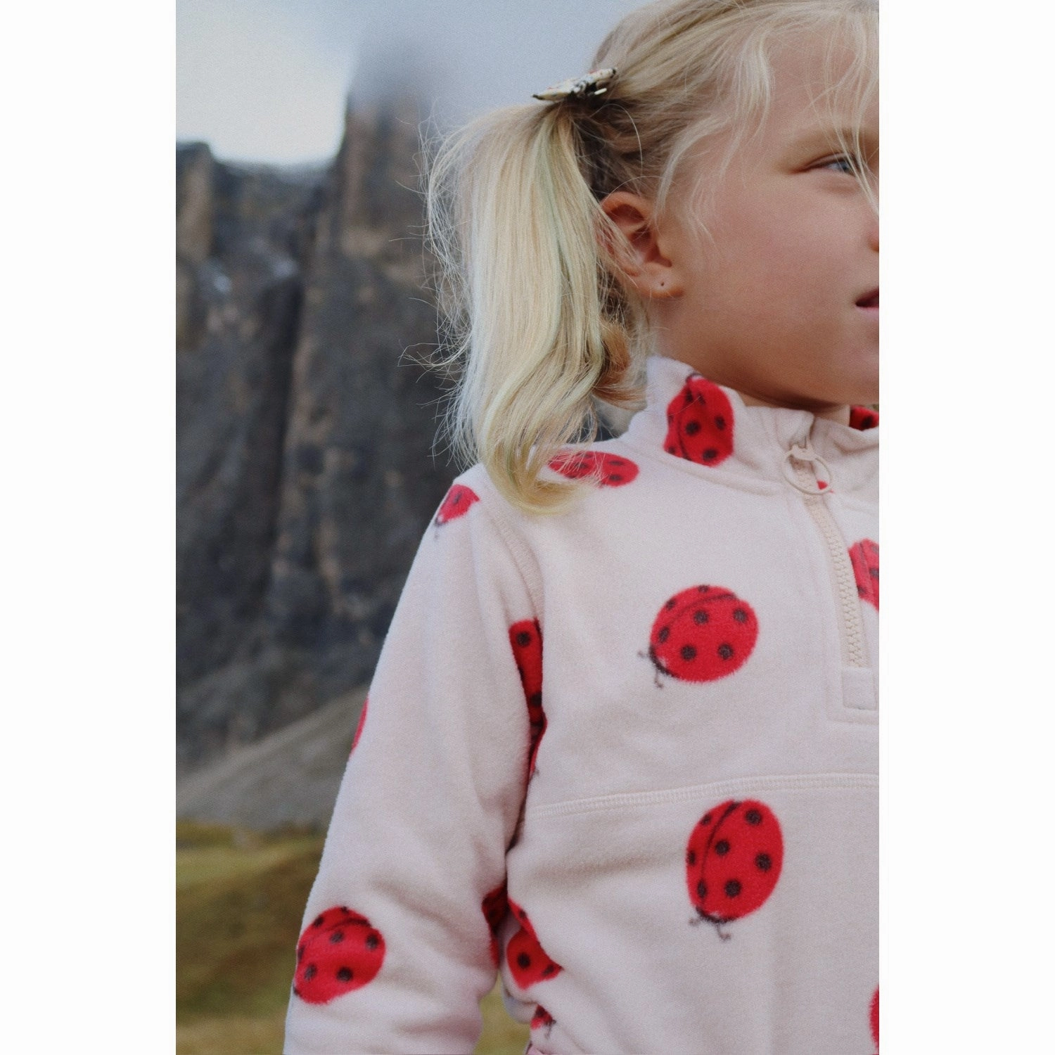 Konges Sl?jd Ladybug Tavi Fleece Sweatshirt Grs AdjustableDrawstring Everyday Look