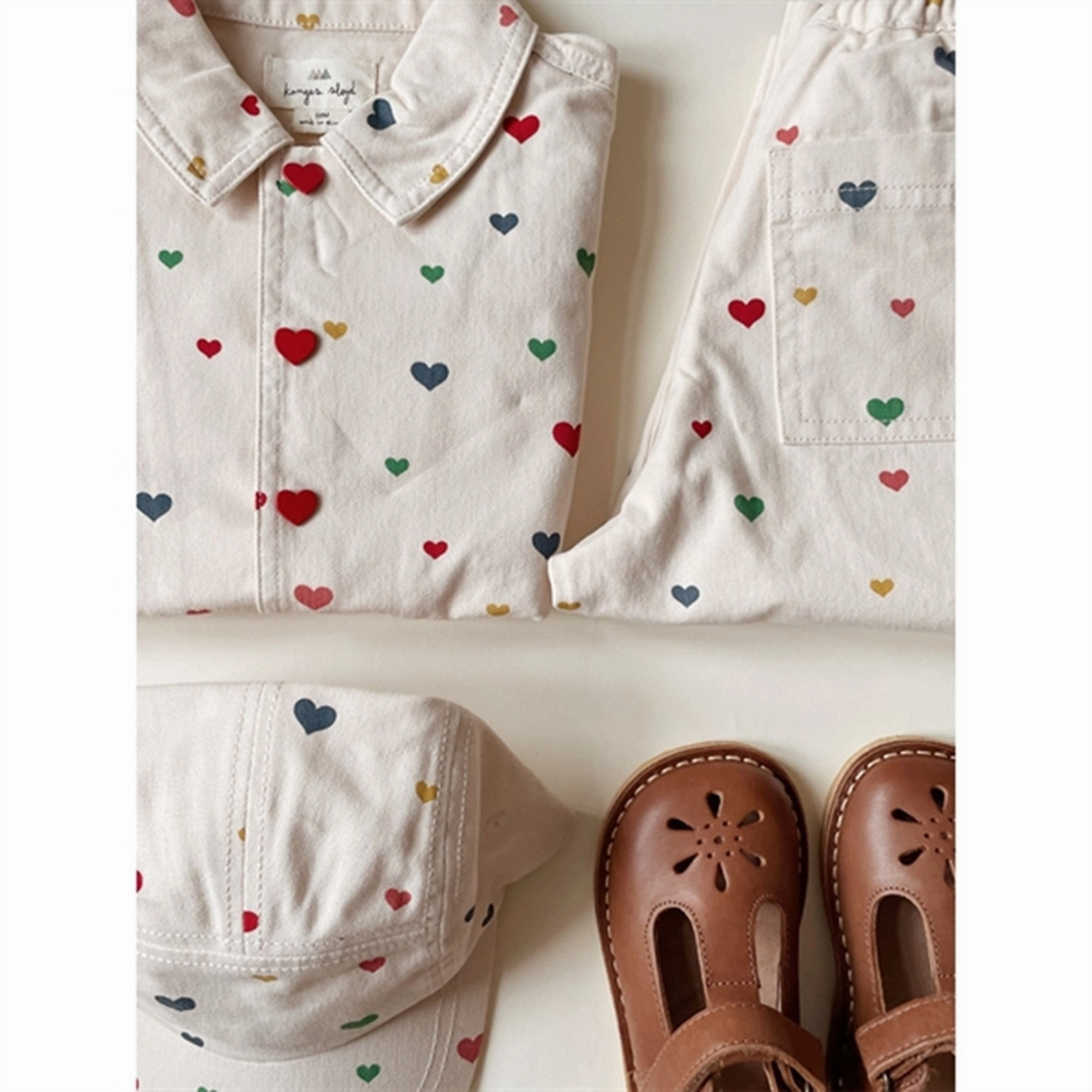 Touchscreen Compatible Cuffs Konges Sl?jd Multi Heart Blush Fen Shirt Jacket