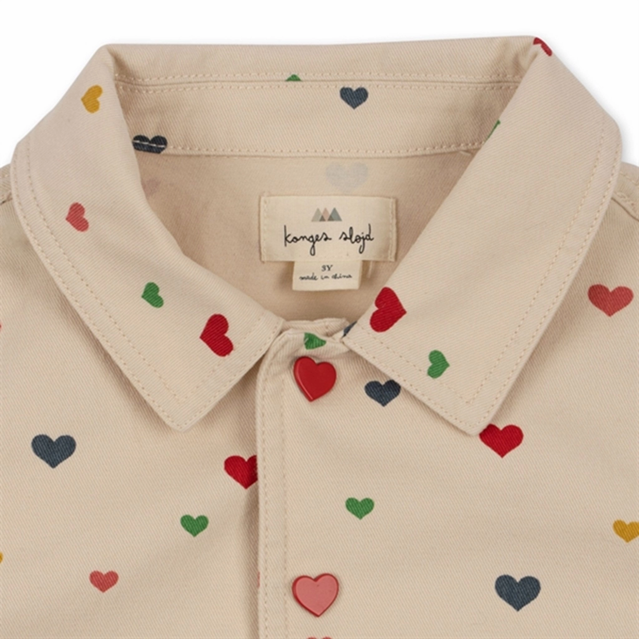 Konges Sl?jd Multi Heart Blush Fen Shirt Jacket Detachable Lining