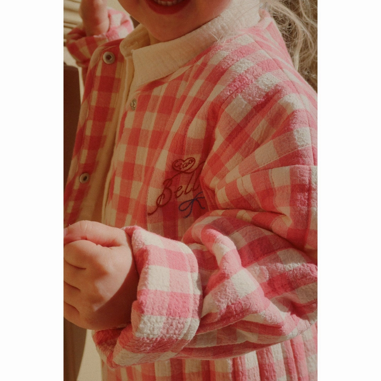 Konges Sl?jd Peach Blossom Check RHW X KS Bella Jacket Magnetic Closure System Bonded Zippers