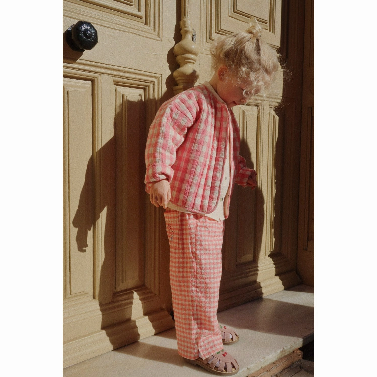 Konges Sl?jd Peach Blossom Check RHW X KS Bella Jacket Double stitching