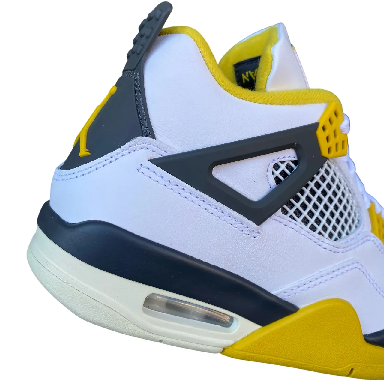 Nike scarpa sneakers Jordan 4 Vivid Sulfur AQ9129-101 bianco-giallo soft - surface running gear