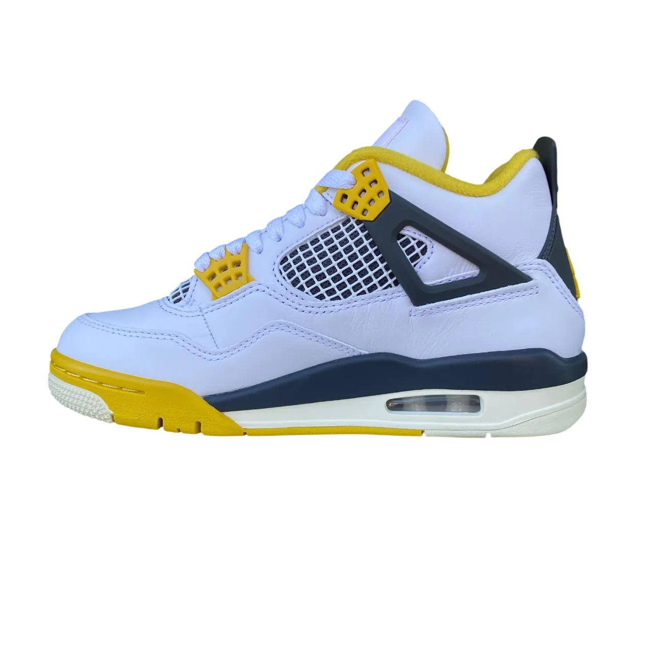 Nike scarpa sneakers Jordan 4 Vivid Sulfur AQ9129-101 bianco-giallo quick - drying fabric shoes fitness shoe items