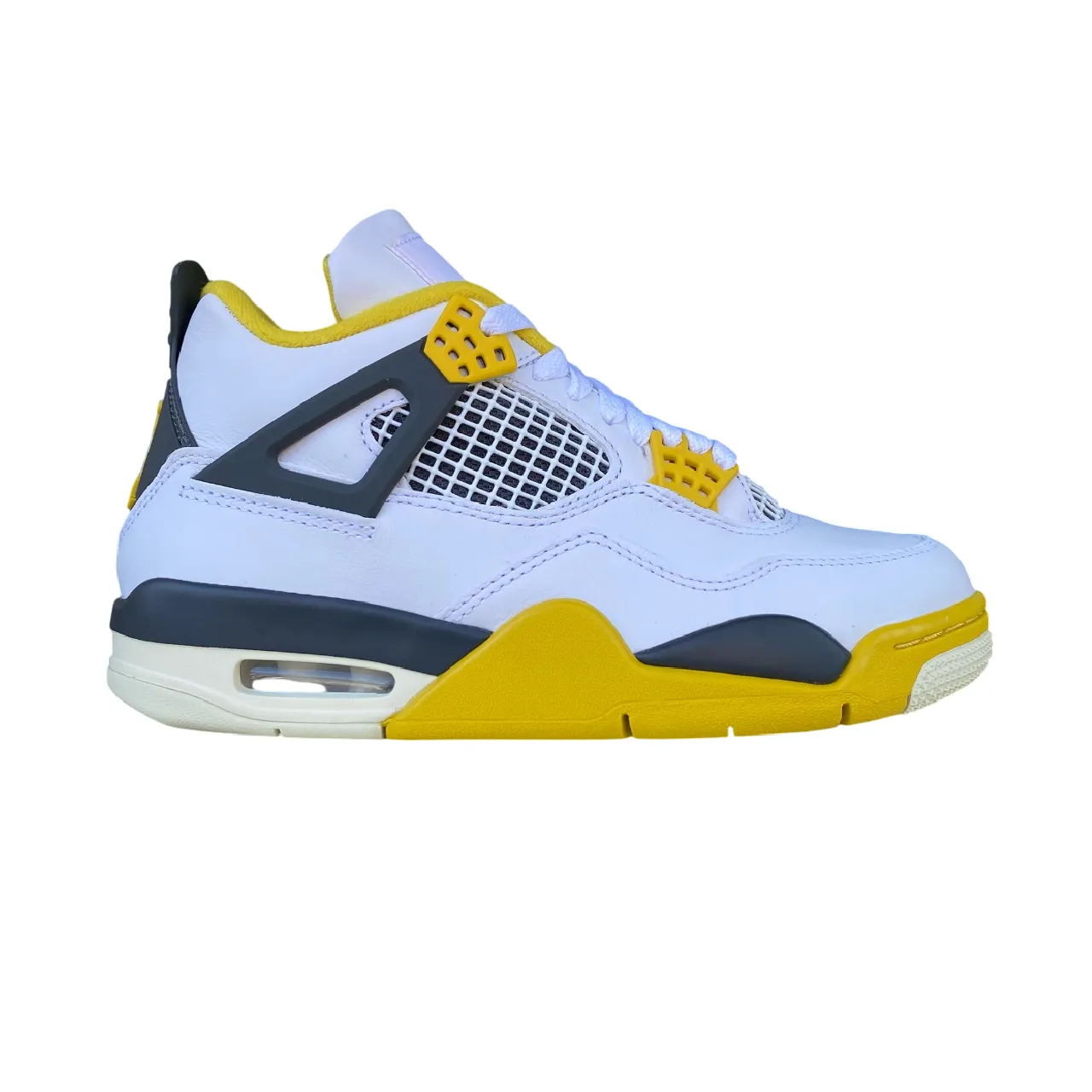 Nike scarpa sneakers Jordan 4 Vivid Sulfur AQ9129-101 bianco-giallo Comfort Grip