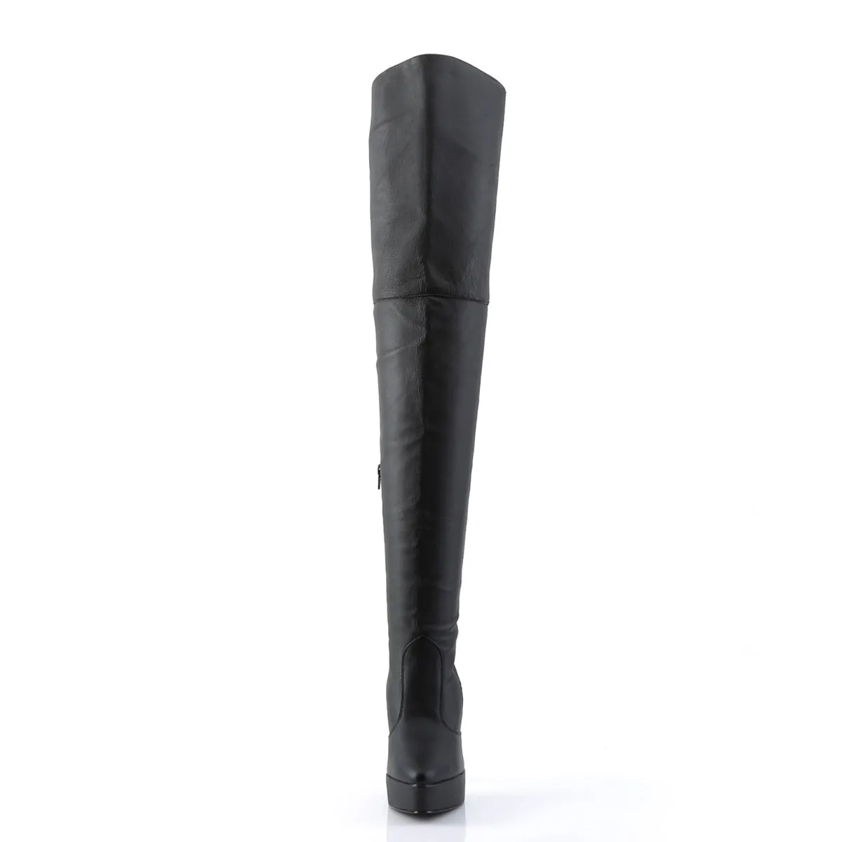Lace-Up LEATHER Thigh Boots with 5-inch Heel INDULGE-3011