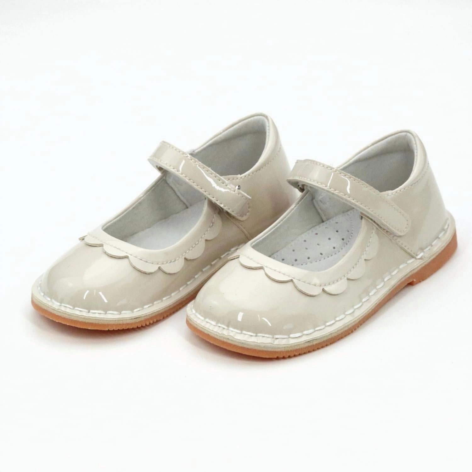TPU Reinforcement Running Friendly Girl's Violette Petal Mary Jane Shoes In Patent Cream