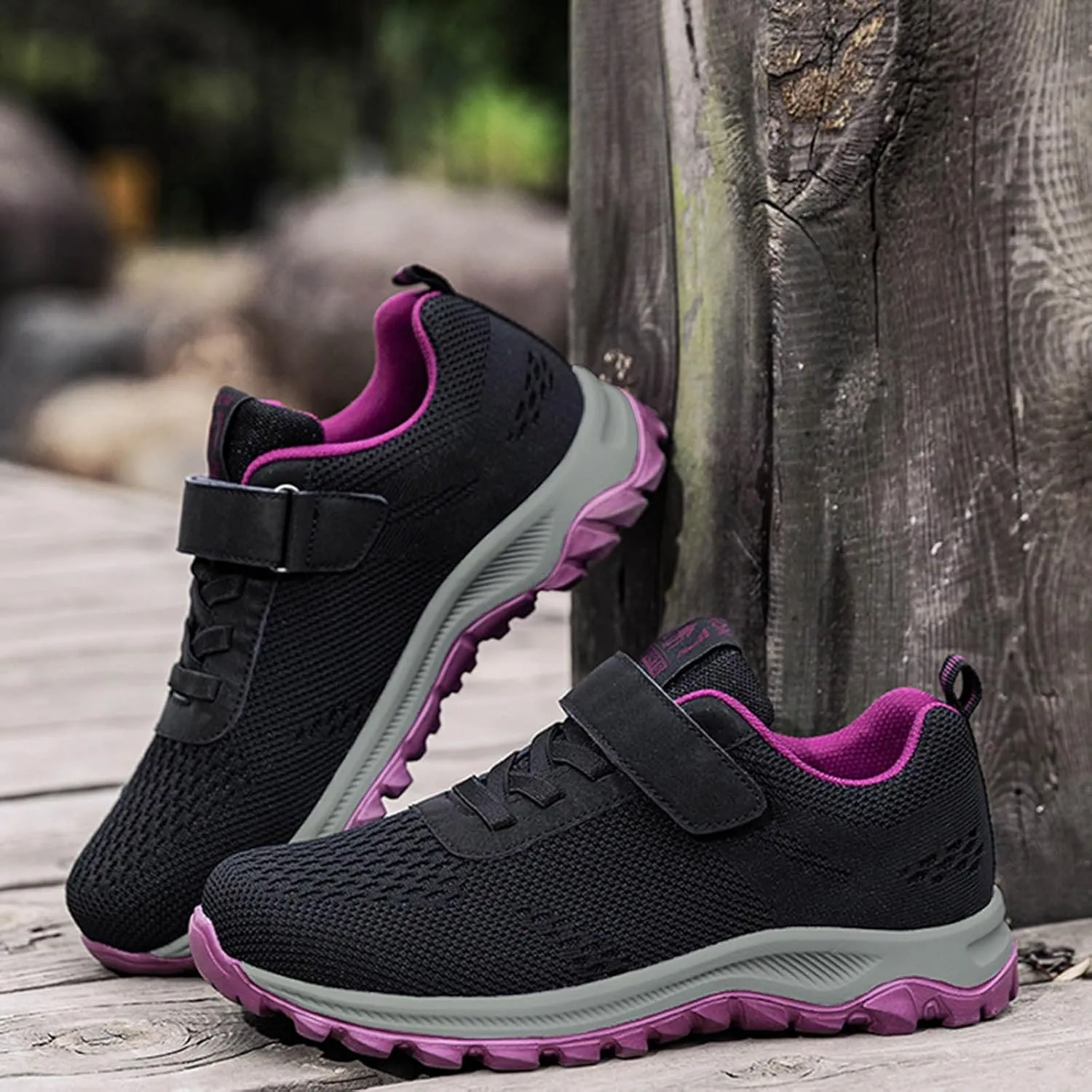 Ladies Low Top Breathable Strap Casual Lightweight Sports Women Shoes Leather Breathable Walking Casual Hiking Shoes