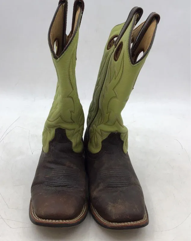 Laredo Women's 5616 Green Leather Mid-Calf Cowgirl Western Boots - Size 6.5 M