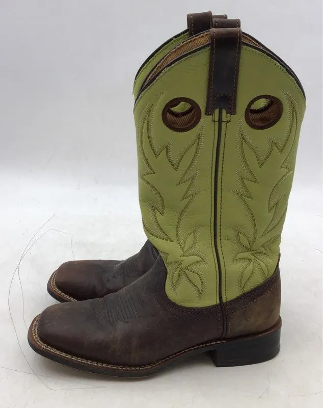 Laredo Women's 5616 Green Leather Mid-Calf Cowgirl Western Boots - Size 6.5 M