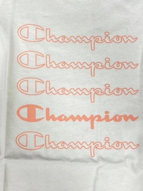 Champion maglietta maniche corte da bambina 404389 WW001 WHT bianco Essential Wear Lightweight Material