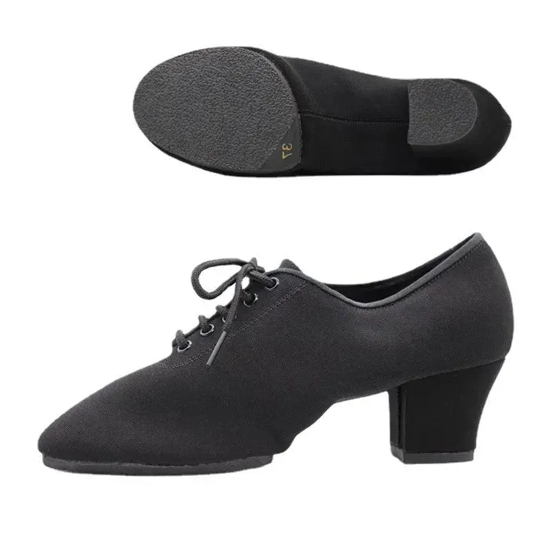 Latin Ballroom Dance Shoes for Salsa Dance with Soft Sole Oxford Leather 5cm Heel