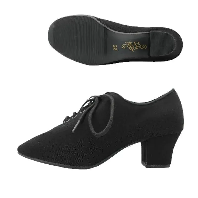 Latin Ballroom Dance Shoes for Salsa Dance with Soft Sole Oxford Leather 5cm Heel