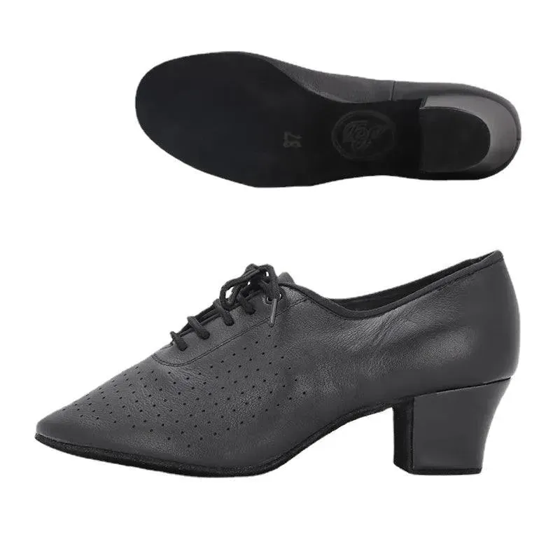 Latin Ballroom Dance Shoes for Salsa Dance with Soft Sole Oxford Leather 5cm Heel