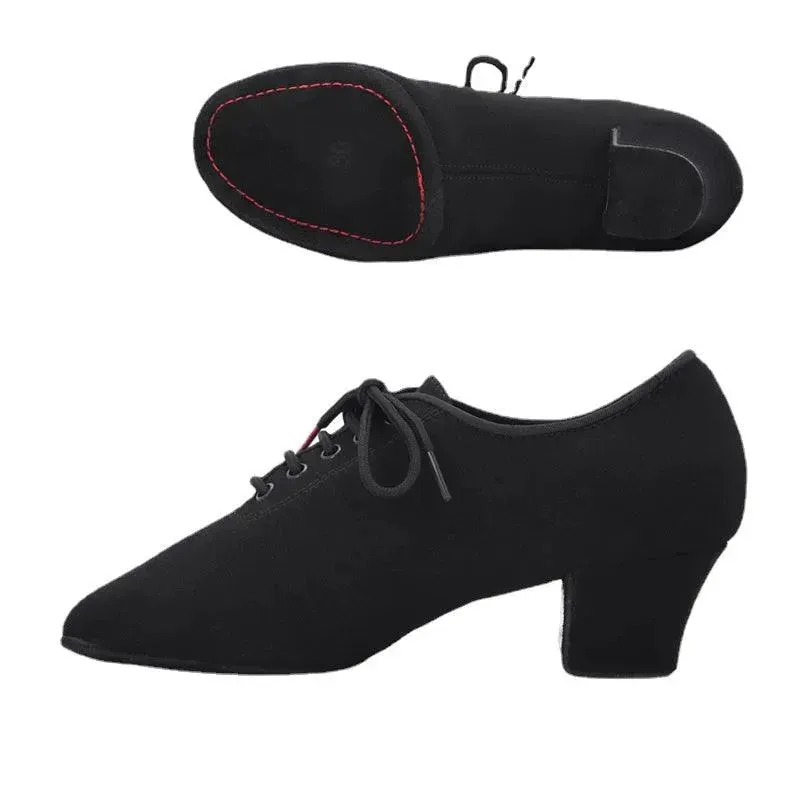 Latin Ballroom Dance Shoes for Salsa Dance with Soft Sole Oxford Leather 5cm Heel