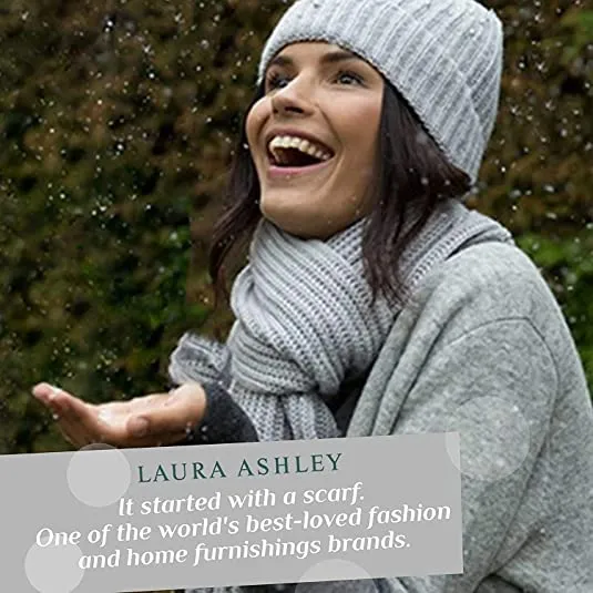 Laura Ashley Womens Texture Plush Memory Foam Scuff Slippers, Warm Fuzzy Fluffy Bedroom Slipper, Ladies Faux Fur Slip On House Shoes