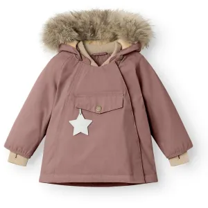Mini A ture Light plum Wang Fleece Winter Jacket m. Fur Tear Resistant Panels