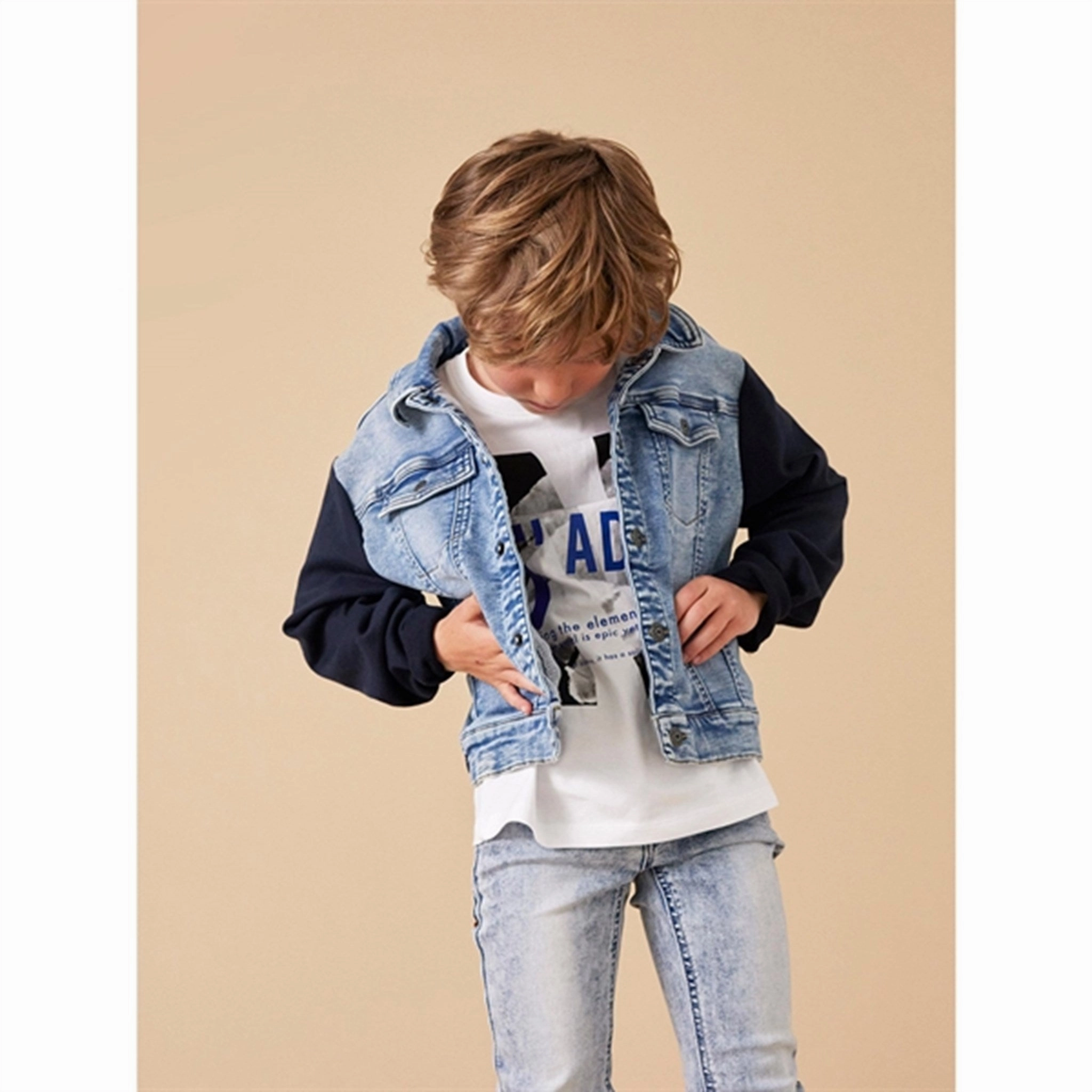 All Day Comfort Design Effortless Layer Name it Light Blue Denim Dae Sweat Denim Jacket